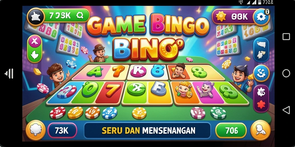 Tampilan menarik dari gameplay permainan Bingo di 73K.