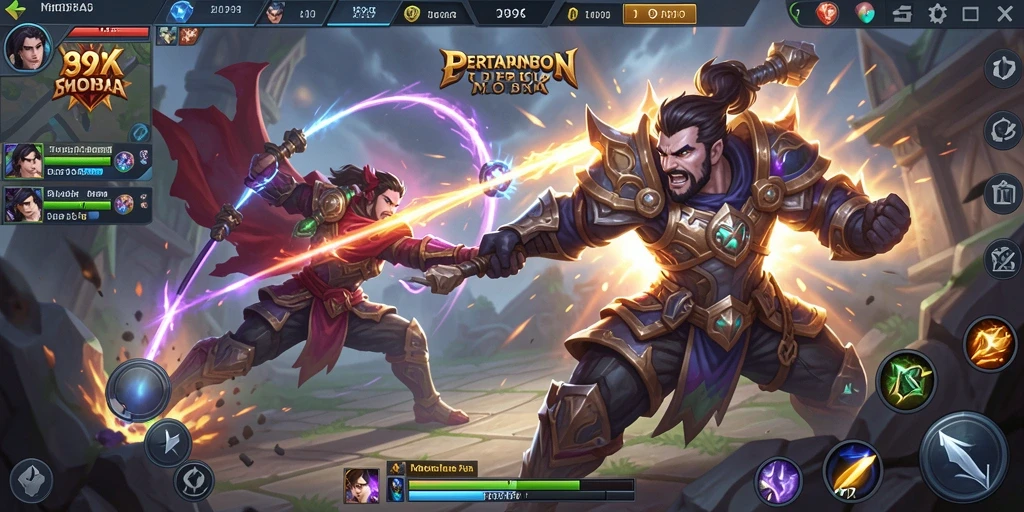 Tampilan gameplay seru dari game MOBA 9399.