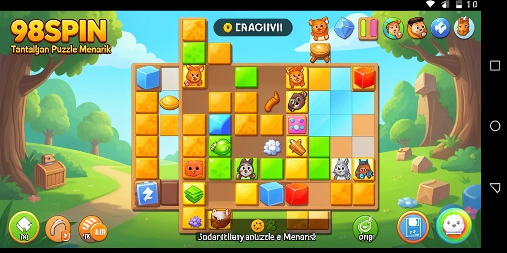 Screenshot gameplay 98SPIN yang menunjukkan tantangan puzzle.