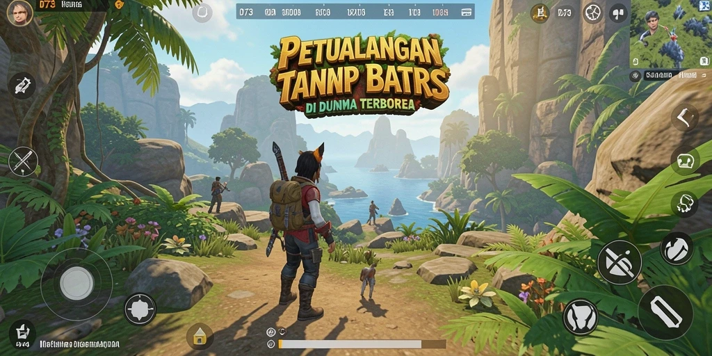 Tangkapan layar D73 menampilkan aksi seru di dunia terbuka.
