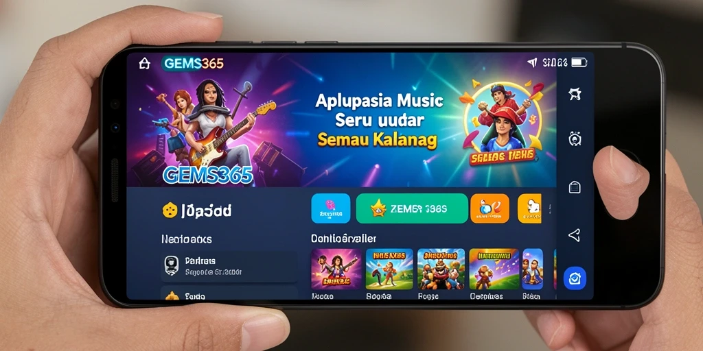 Tampilan gameplay seru dalam GEMS365, penuhi tantangan musik!