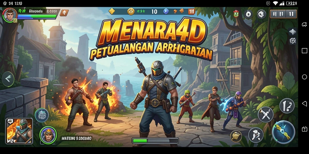 Tangkapan layar MENARA4D menampilkan gameplay seru di tengah petualangan.
