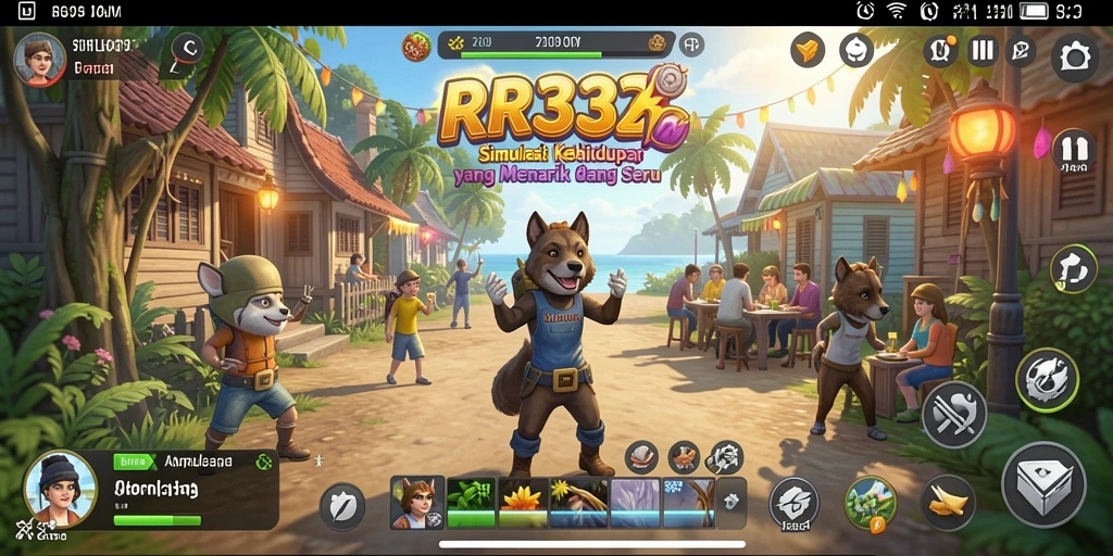 Tampilan gameplay RR33 yang menarik dengan karakter dan lingkungan yang interaktif.