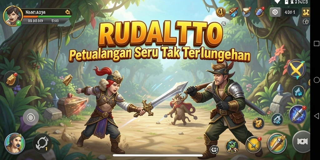 Tampilan gameplay seru dalam RUDALTOTO dengan petualangan yang menegangkan.