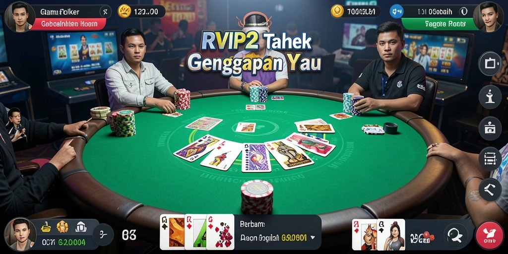 Tampilan screenshot dari gameplay Poker yang menarik di RVIP2.