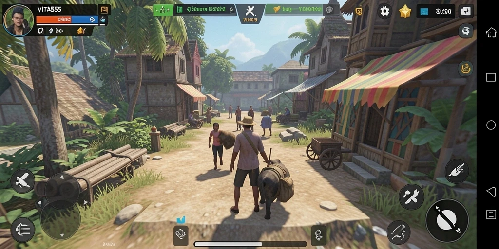Tampilan gameplay menarik dari VITA555 yang menunjukkan interaksi karakter.